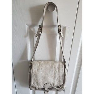 Marc By Marc Jacobs Pebble  Leather Shoulder Bag Purse Cream Pocket